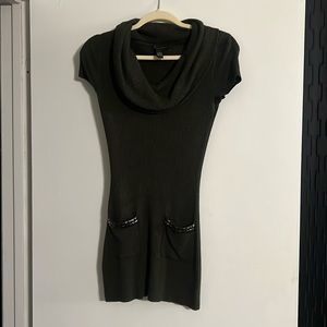 Green cowl neck sweater dress- size Small